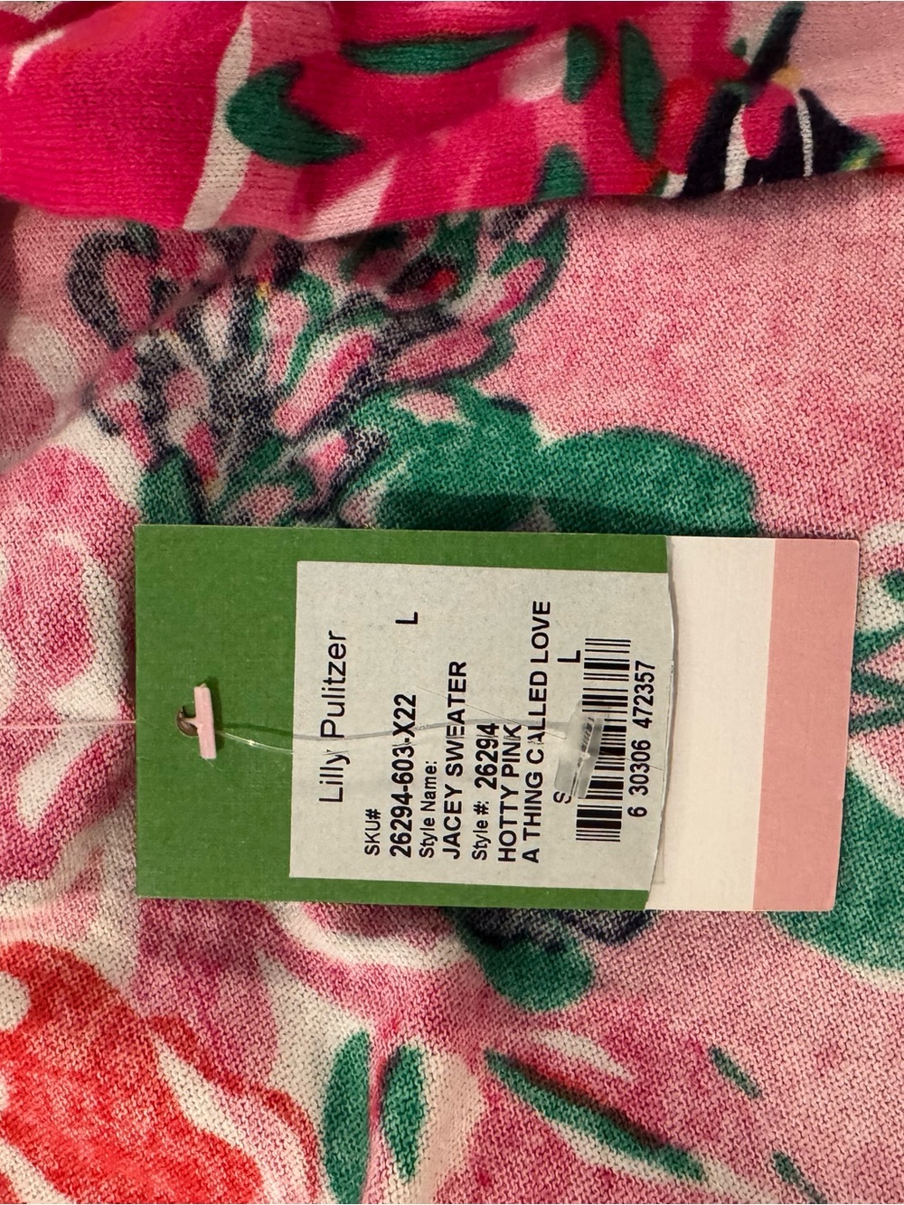 Lilly Pulitzer Pink Floral Draped Cardigan - Picture 3 of 3